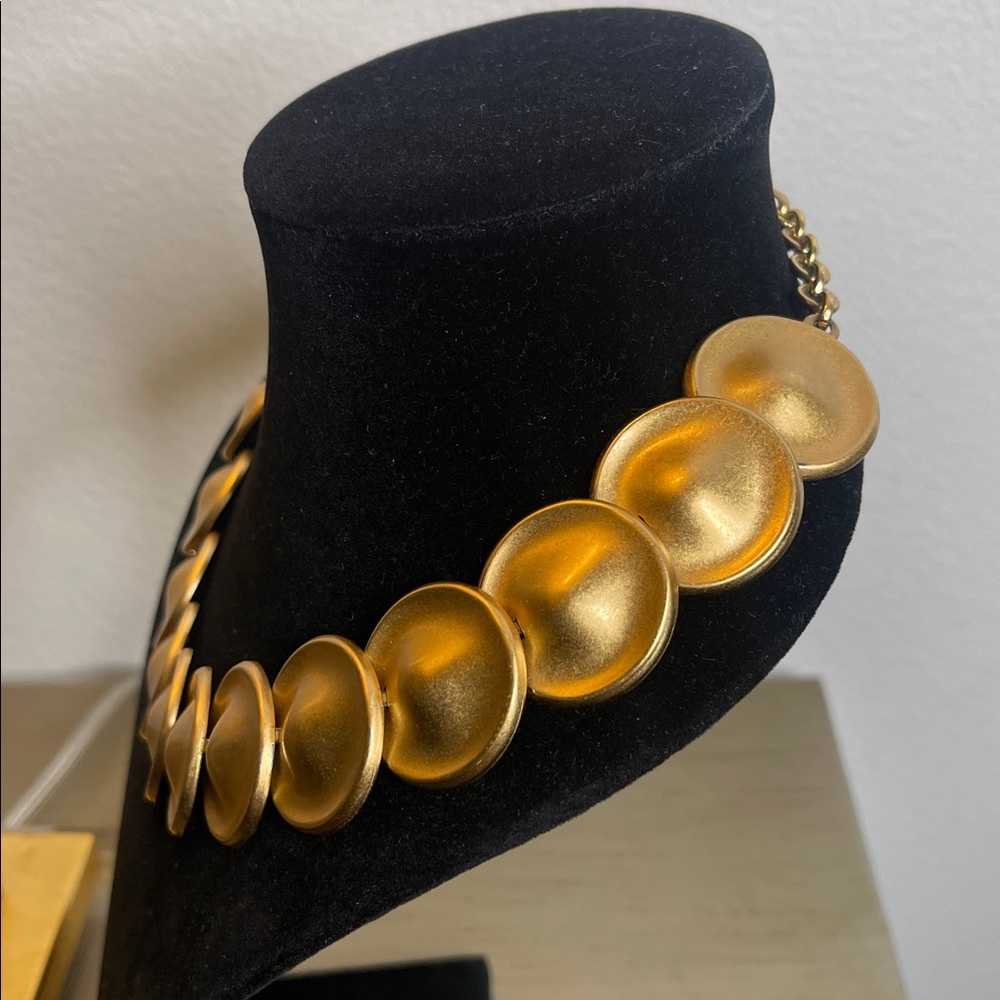 Monet Gold Disc Necklace - Picture 2 of 5